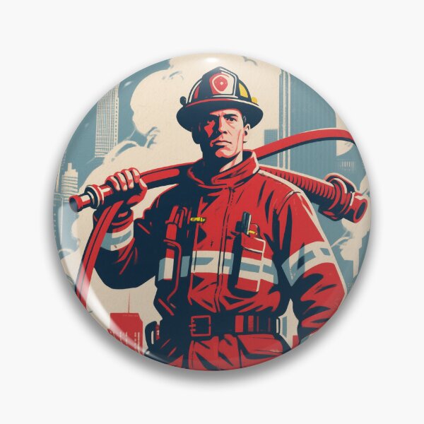 Item preview, Courage Under Fire – Retro Firefighter in Hope Style designed and sold by HoopeStylee.
