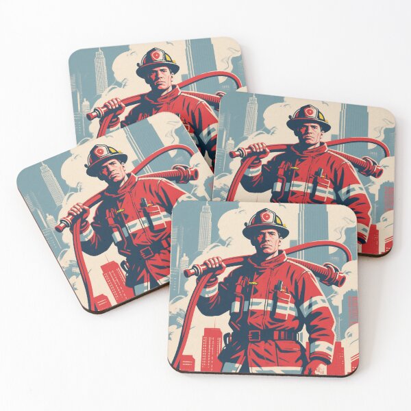 Item preview, Courage Under Fire – Retro Firefighter in Hope Style designed and sold by HoopeStylee.