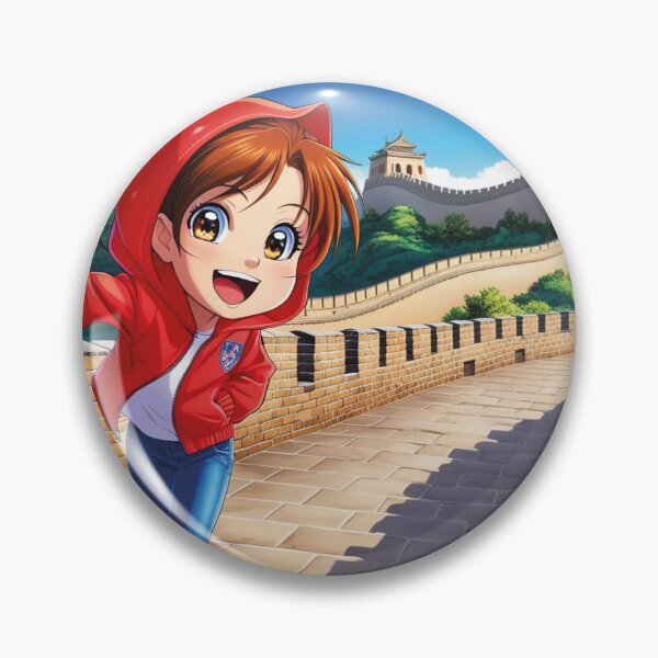 Item preview, Red hooded girl on the Chinese wall designed and sold by MerlinWear.