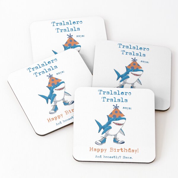 Item preview, Tralalero Tralala Cartoon Shark Funny Birthday Wish designed and sold by EmeraldeaArt.