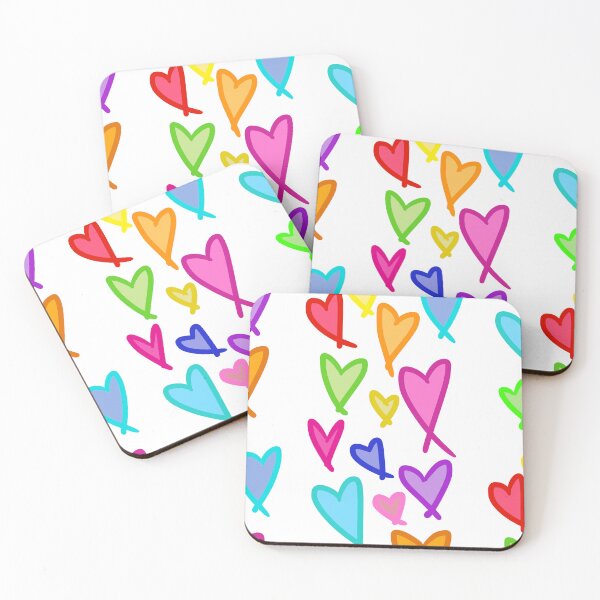 Item preview, Multicoloured filled hearts designed and sold by BerryBeach.