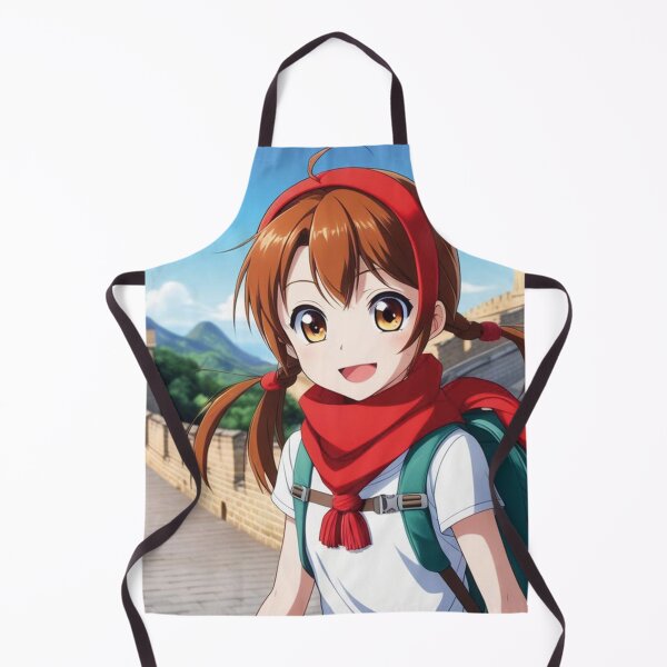 Item preview, Girl with red scarf on the Chinese wall designed and sold by MerlinWear.