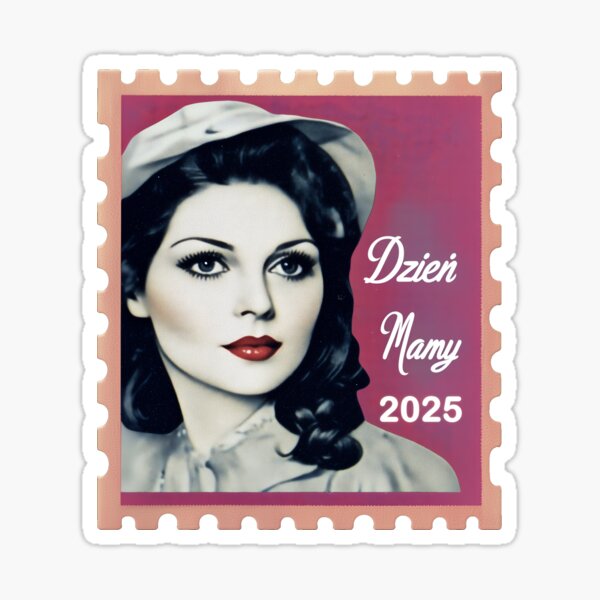 Aperçu de l'œuvre Timbre-poste de la fête des mères vintage Dzień Mamy | dejco.art créée et vendue par dejco.art.