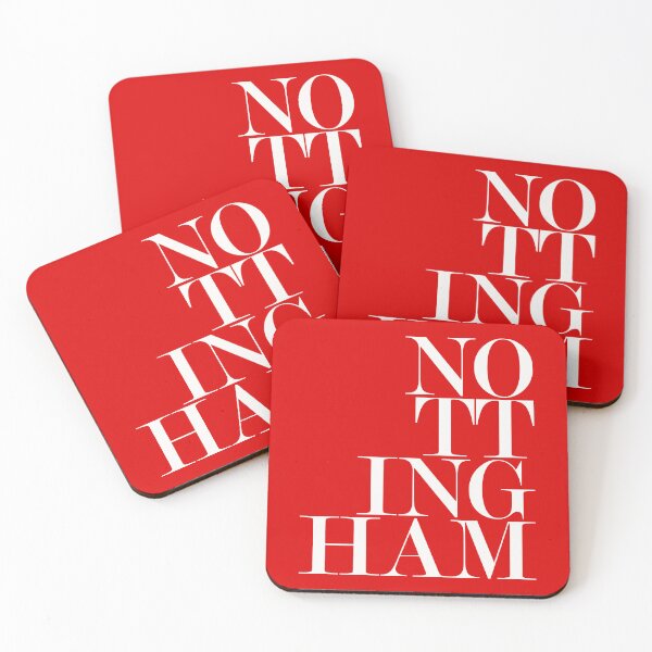 Item preview, Nottingham UK City Red Typography Minimalist Artwork designed and sold by kakarikihill.