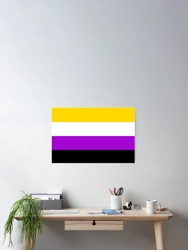 Thumbnail 2 of 3, Poster, Non-binary Flag Color Block  designed and sold by Proud-Rabbit.