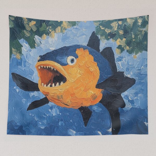 Item preview, piranha | Post-impressionist painting style designed and sold by ComicsFactory.
