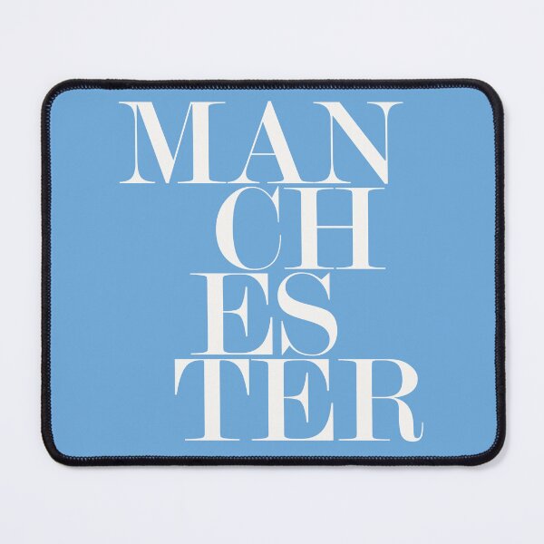 Item preview, Manchester UK City Blue Typography Minimalist Artwork designed and sold by kakarikihill.