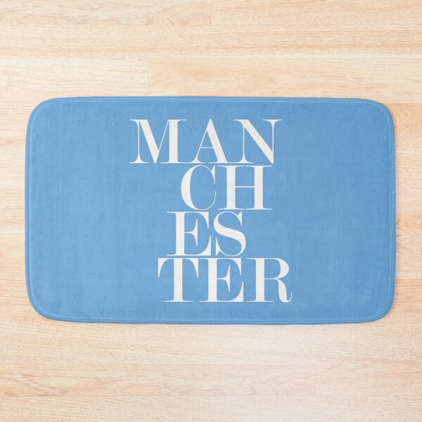 Item preview, Manchester UK City Blue Typography Minimalist Artwork designed and sold by kakarikihill.