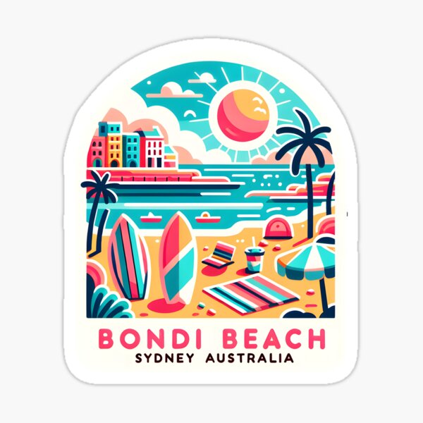 Aperçu de l'œuvre Bondi Beach Sydney Australie créée et vendue par LoveLabDesign.