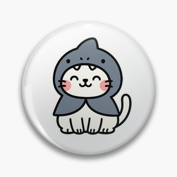 Item preview, Shark Poncho Cat – Kawaii White Cat in Shark Costume Sticker designed and sold by Tripconic.