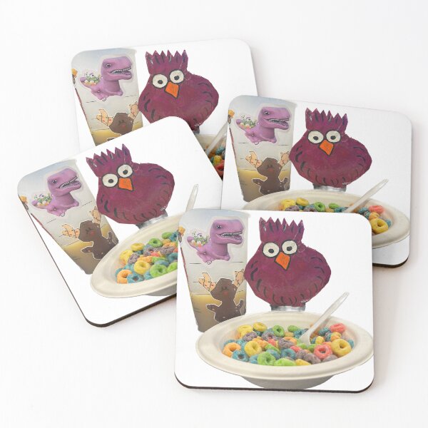 Item preview, Purple chicken eating fruit loops at the hotel  designed and sold by Lauracolleen3.