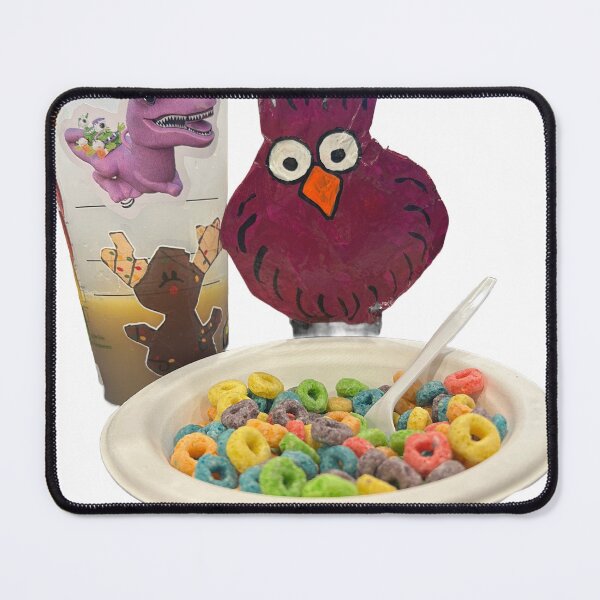 Item preview, Purple chicken eating fruit loops at the hotel designed and sold by Lauracolleen3.