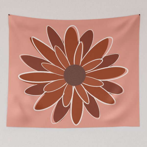 Item preview, Autumn Rust Daisy | Warm Terracotta Wildflower Doodle with Chocolate Center designed and sold by Olitvia.
