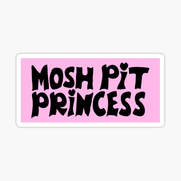 Aperçu de l'œuvre Mosh Pit Princess - Lettrage noir - Mais faites-en du métal créée et vendue par butmakeitmetal.