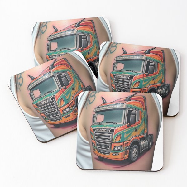 Item preview, Truck Tattoo Style Colorful Illustration Design designed and sold by AwixArslan.