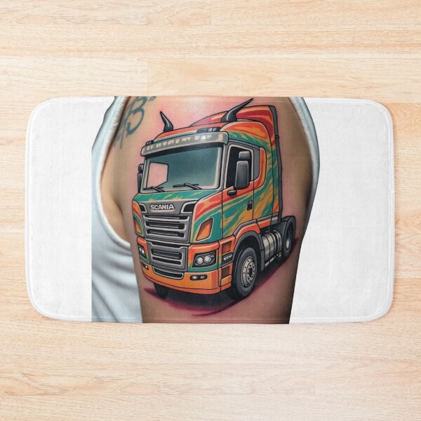 Item preview, Truck Tattoo Style Colorful Illustration Design designed and sold by AwixArslan.