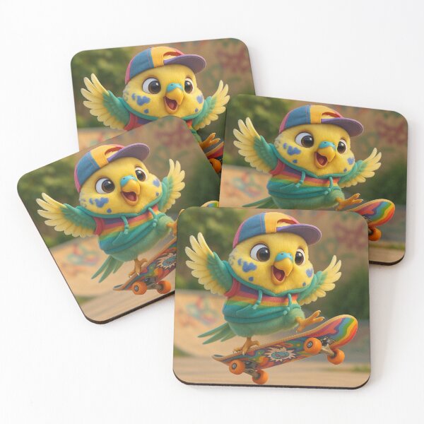 Item preview, Skater Budgerigar designed and sold by Sillytoe.