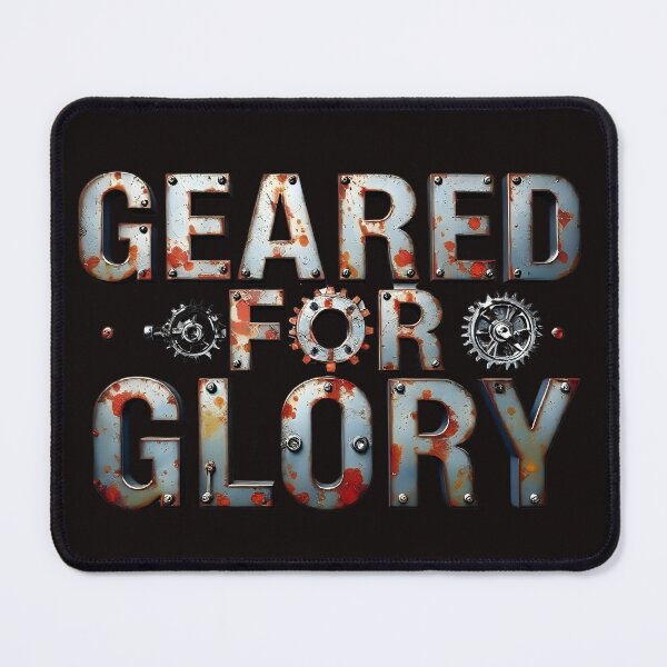 Item preview, Geared for Glory – Industrial Metal Gear Typography Design designed and sold by AwixArslan.