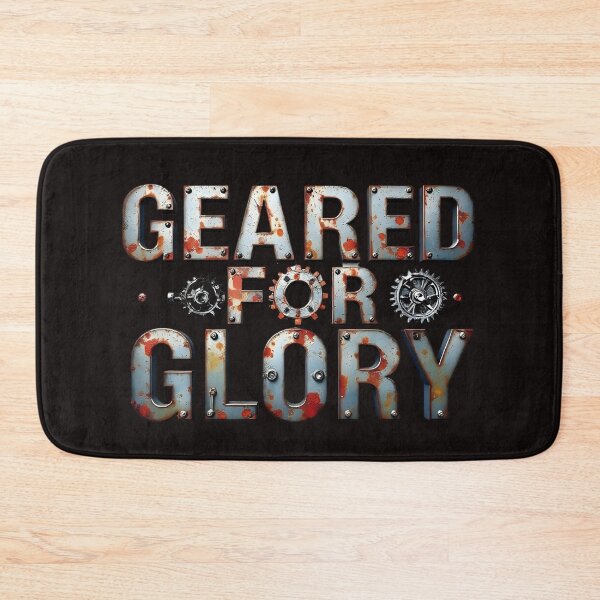 Item preview, Geared for Glory – Industrial Metal Gear Typography Design designed and sold by AwixArslan.