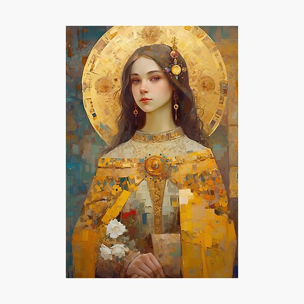 Vista previa del artículo con la obra «Santa Dymphna», diseñado y vendido por SanctifiedSouls.