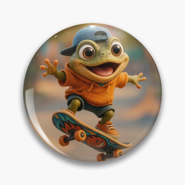 Artikelvorschau, Skater Bullfrog mit verkehrt herum getragener Kappe entworfen und verkauft von Sillytoe.