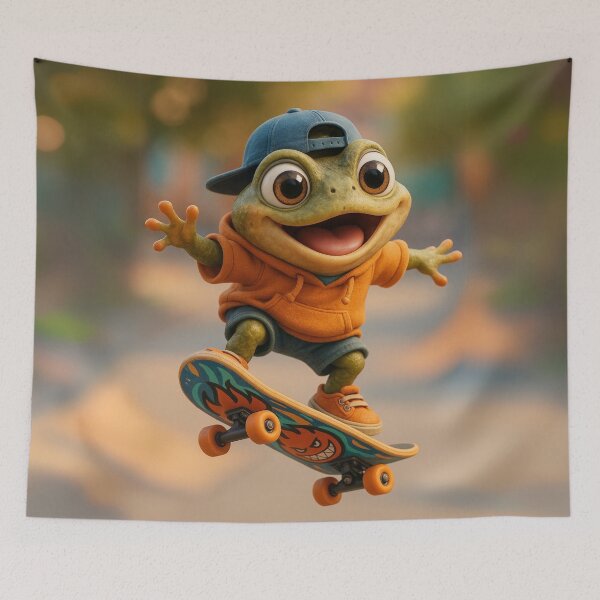 Item preview, Skater Bullfrog in Backwards Cap designed and sold by Sillytoe.