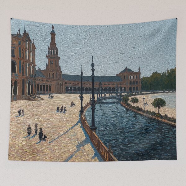 Item preview, Plaza de Espana | Post-impressionist painting style designed and sold by ComicsFactory.