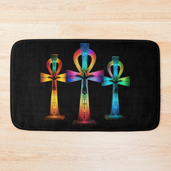 Item preview, Vibrant Triple Ankh Symbol Ancient Egyptian Sacred Life Cross Design designed and sold by Shabby Script Archive | Digital Designer .