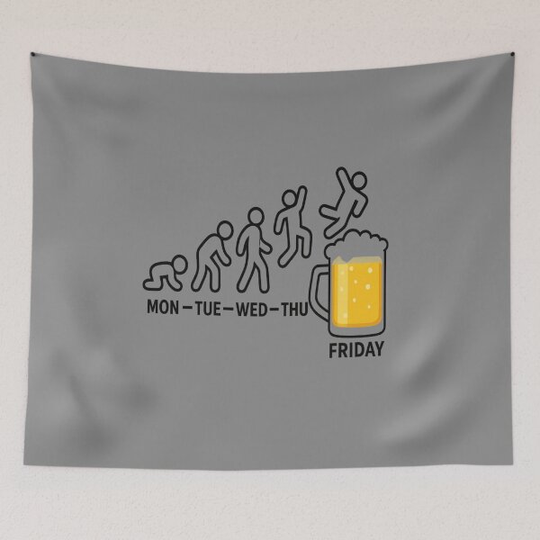 Item preview, Funny Week Evolution Beer Mug Design for Friday Lovers designed and sold by omerckaca.