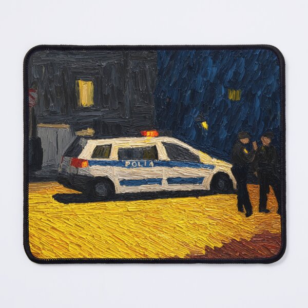 Item preview, Police Car | Post-impressionist painting style designed and sold by ComicsFactory.