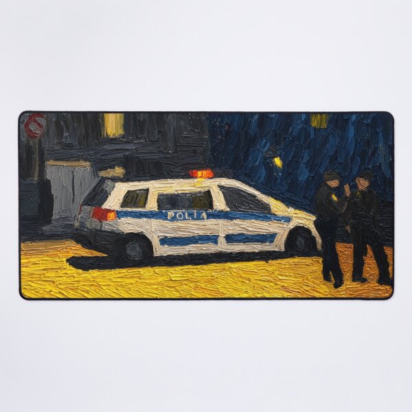 Item preview, Police Car | Post-impressionist painting style designed and sold by ComicsFactory.