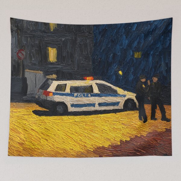 Item preview, Police Car | Post-impressionist painting style designed and sold by ComicsFactory.