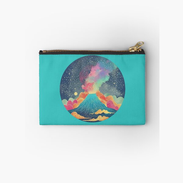 Item preview, Retro Celestial Volcano Circle Art – Soft Pastel Landscape Illustration designed and sold by Dream Circuit .