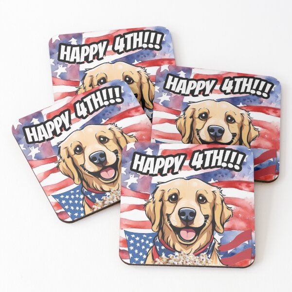 Item preview, Golden Retriever Happy 4th of July American Flag designed and sold by Jessielee72.