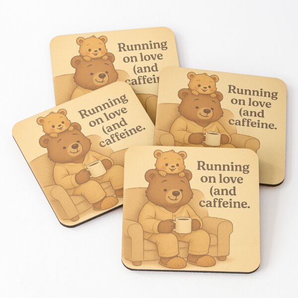 Item preview, Running on Love and Caffeine – Cute Bear Dad Father’s Day Gift designed and sold by Neovibe Print.