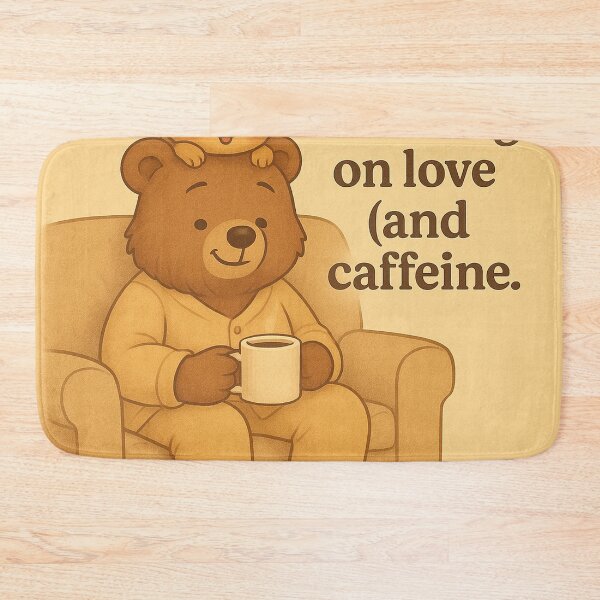 Item preview, Running on Love and Caffeine – Cute Bear Dad Father’s Day Gift designed and sold by Neovibe Print.