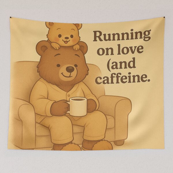 Item preview, Running on Love and Caffeine – Cute Bear Dad Father’s Day Gift designed and sold by Neovibe Print.