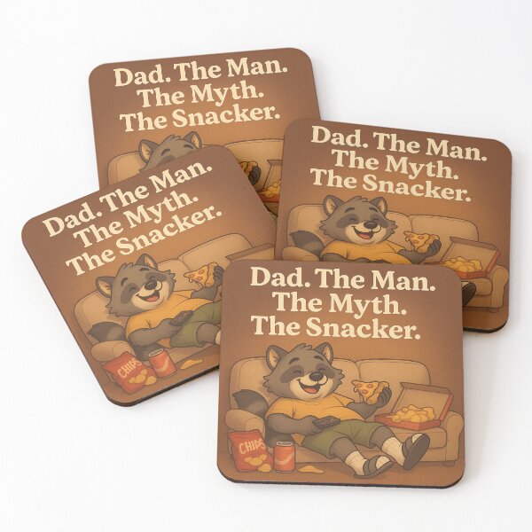Item preview, Dad. The Man. The Myth. The snackers  Funny Raccoon Father’s Day Design designed and sold by Neovibe Print.