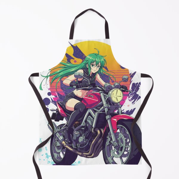 Item preview, Anime Girl on Retro Motorcycle designed and sold by JonelleTshirts.