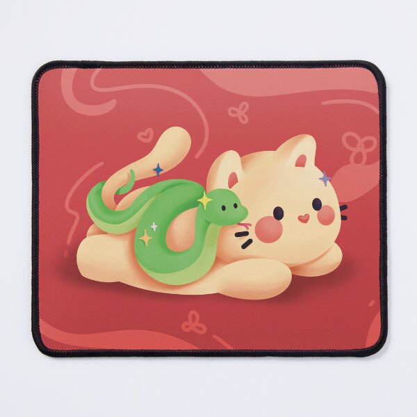 Item preview, Year of the Snake 2025 | Cute Cat and Snake Zodiac Art designed and sold by Thea's Workshop.