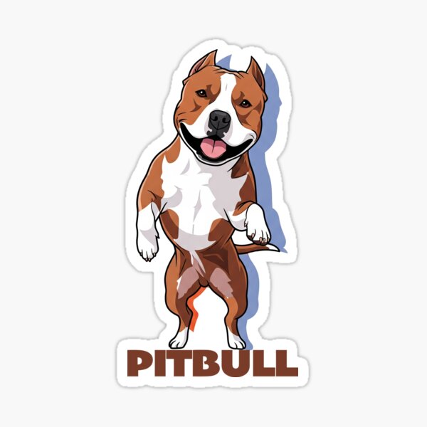 Item preview, Funny Standing Pitbull Dog Cartoon - Cute 'PITBULL' Text Design designed and sold by sedemesan.