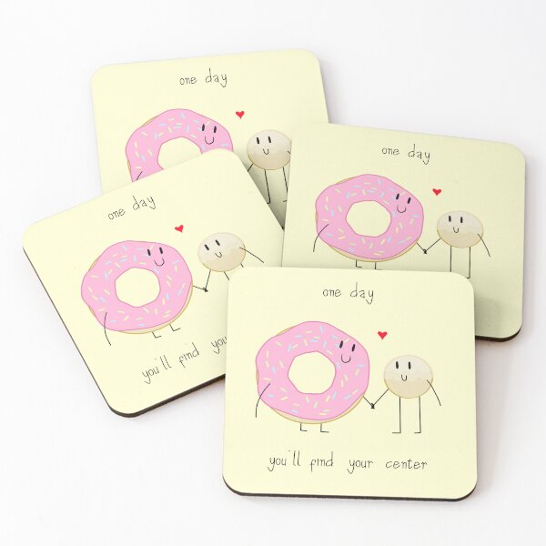 Item preview, "One Day You'll Find Your Center" Donut and Donut Hole Love Graphic designed and sold by BluOddities.