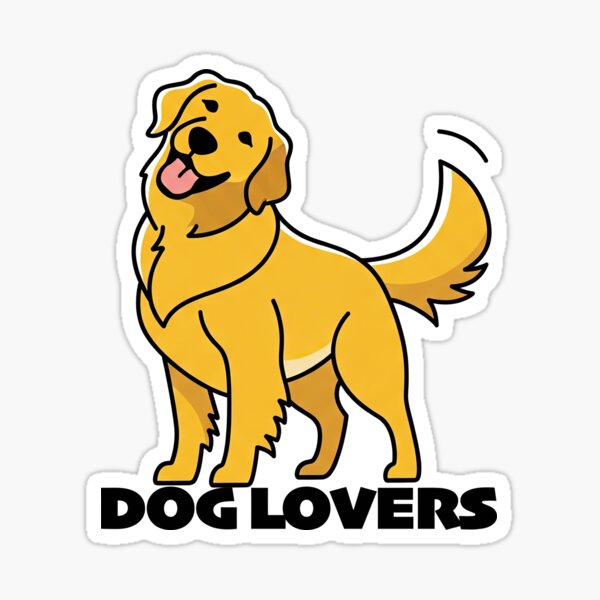 Item preview, Funny Golden Dog Cartoon - Cute 'Dog Lovers' Text Design designed and sold by sedemesan.