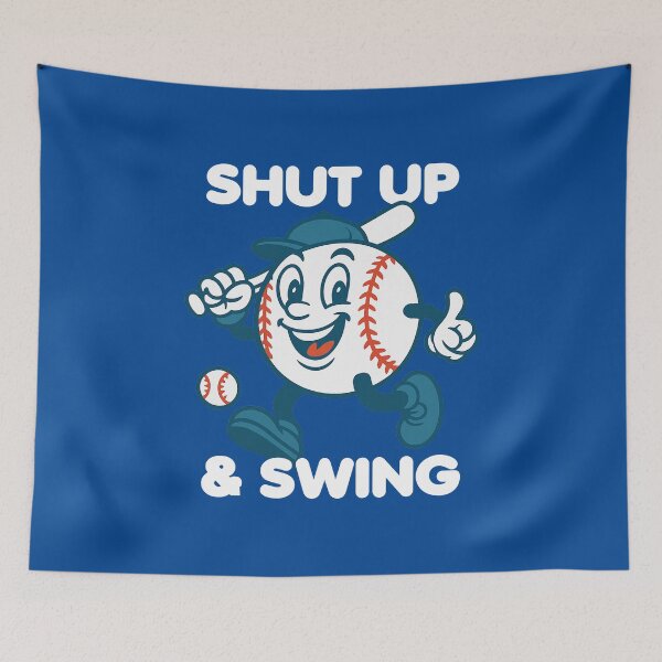 Item preview, Shut Up and Swing Funny Baseball Mascot #1 designed and sold by SalahBlt.
