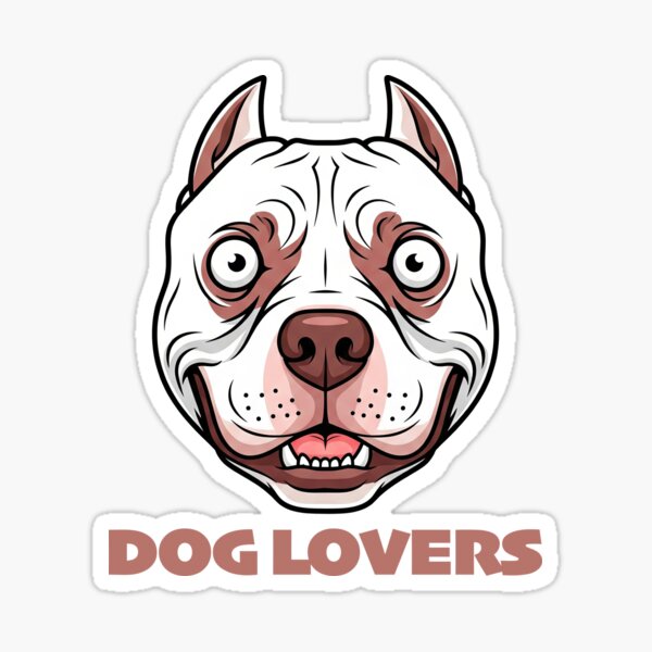 Item preview, Funny Pitbull Dog Cartoon - Cute 'Dog Lovers' Text Design designed and sold by sedemesan.