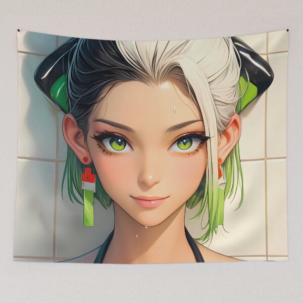 Item preview, Daki Demon Slayer Dark Elegance Green Eyes Seductive Poolside Style designed and sold by mildaclairmo.