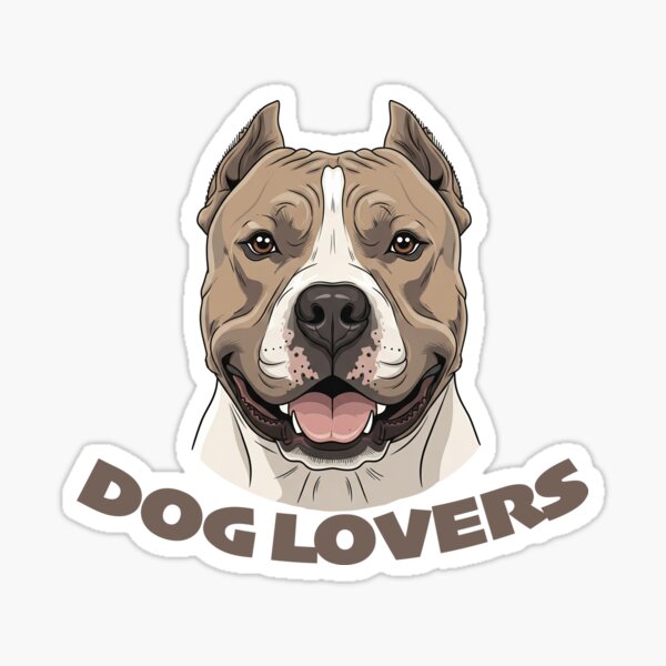 Item preview, Funny Head Pitbull Dog Cartoon - Cute 'DOG LOVERS' Text Design designed and sold by sedemesan.