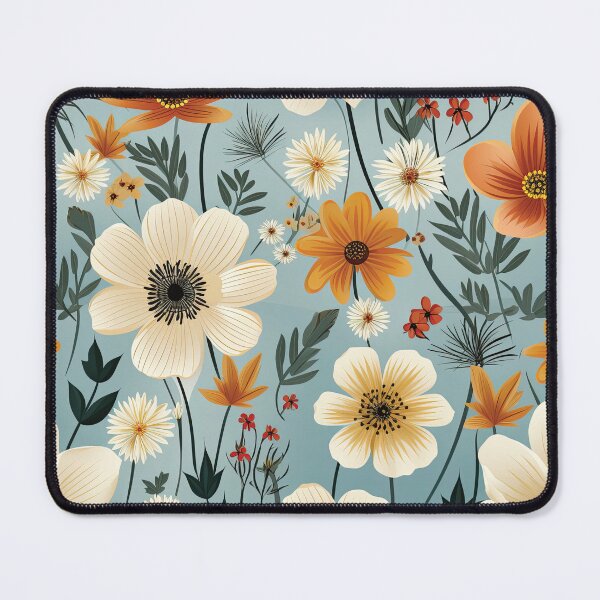 Item preview, Cadet Grey Bohemian Floral Pattern designed and sold by GracefulGiftsCA.