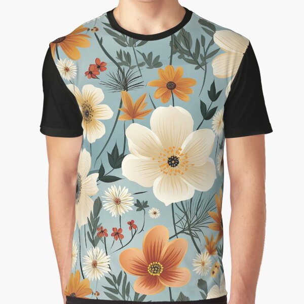 Item preview, Cadet Grey Bohemian Floral Pattern designed and sold by GracefulGiftsCA.
