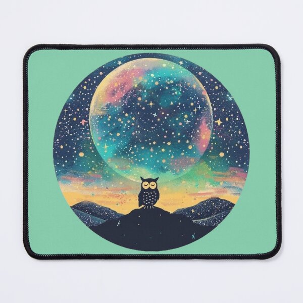 Item preview, Celestial Owl Night Sky Art – Mystical Circular Design in Soft Pastel designed and sold by Dream Circuit .